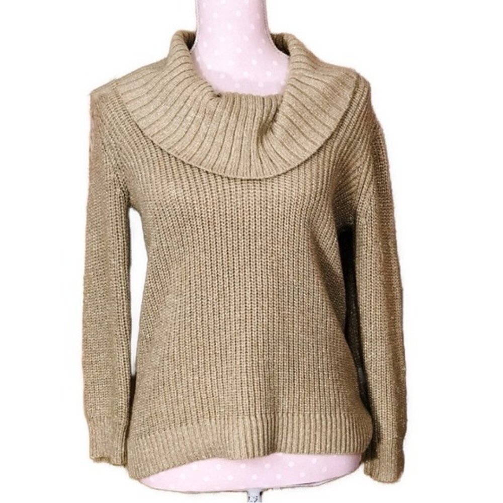 Michael Kors metallic cowl neck sweater